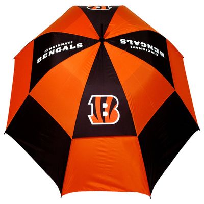 Team Golf NFL Cincinnati Bengals Golf Umbrella 62" Golf Umbrella with Protective Sheath, Double Canopy Wind Protection Design, Auto Open Button