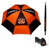 Team Golf NFL Cincinnati Bengals Golf Umbrella 62" Golf Umbrella with Protective Sheath, Double Canopy Wind Protection Design, Auto Open Button view 2