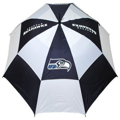Team Golf NFL Seattle Seahawks Golf Umbrella 62" Golf Umbrella with Protective Sheath, Double Canopy Wind Protection Design, Auto Open Button