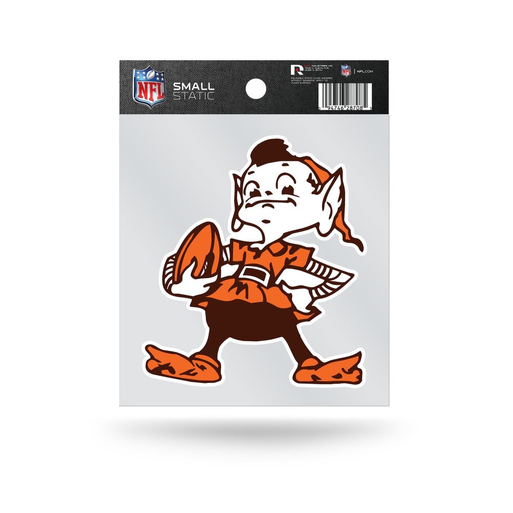 Rico Industries NFL Cleveland Browns - Brownie Elf Small Static Cling Decal