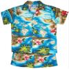 Cabana Set - Boy's Hibiscus Hawaiian Islands Aloha Infant Toddler Cotton Turquoise Shirt & Matching Shorts 2PC Set - 1 Toddler view 1