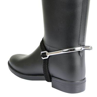 Kerbl Men's Drop-Shape Spurs with Straps - Metallic, 15 Mm