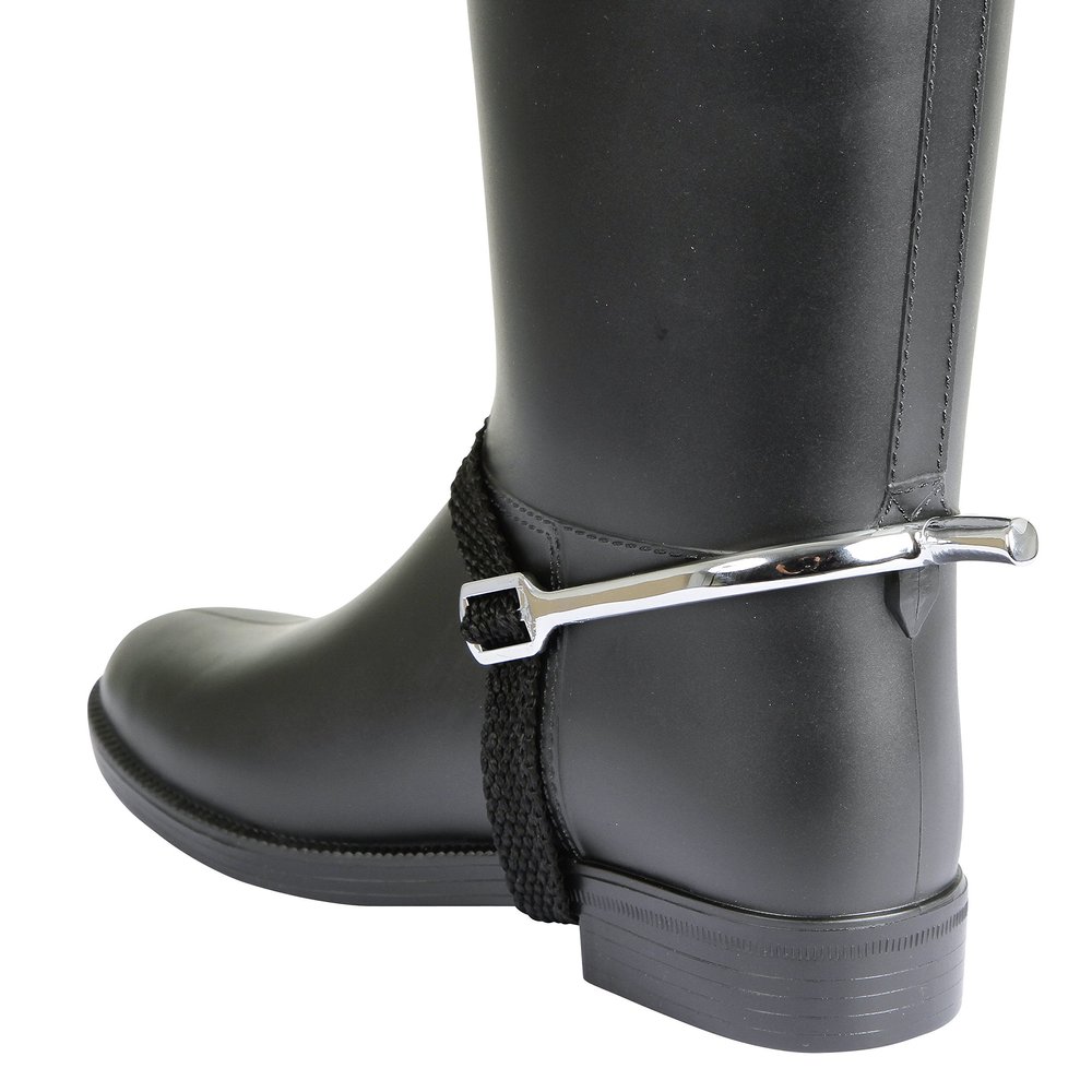 Kerbl Men's Drop-Shape Spurs with Straps - Metallic, 15 Mm