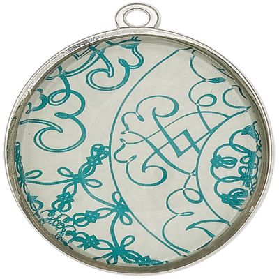 Blue Moon Beads Blue Moon Bella Artiste Metal Pendant, 1/Pkg, Oval/Bubble, A-Silver