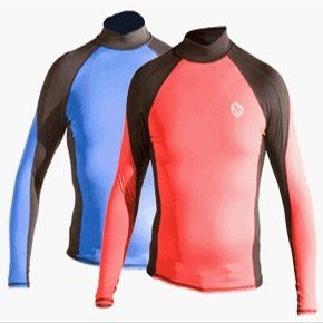 AKONA 50+ UV Protection Long Sleeve Rash Guard, Scuba Rash Guard, Dive Rash Guard, Surf Rash Guard, Surfing Rash Guard, Diving Rash Guards, Blue, 2X-Large