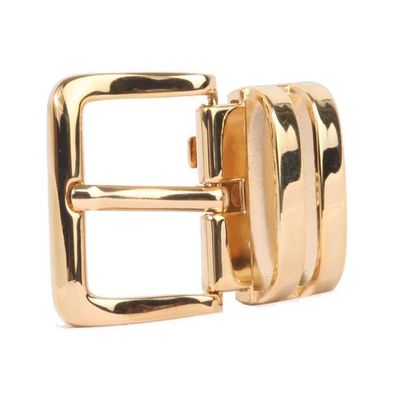 1 1/8 Inch (28 mm) Double Loop Clamp Belt Buckle Color: Gold