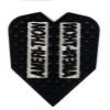 25 Sets #3023 AmeriThon Black/Clear Embossed Dart Flights view 1