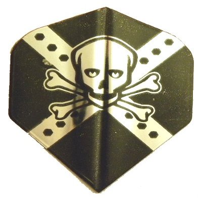 25 Sets #3222 AmeriThon Silver Skull/Bones Dart Flights