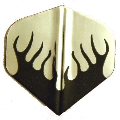 25 Sets #3234 AmeriThon Black/Silver Flames Dart Flights