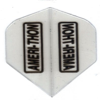 25 Sets #3132 AmeriThon Black Logo/Clear Dart Flights