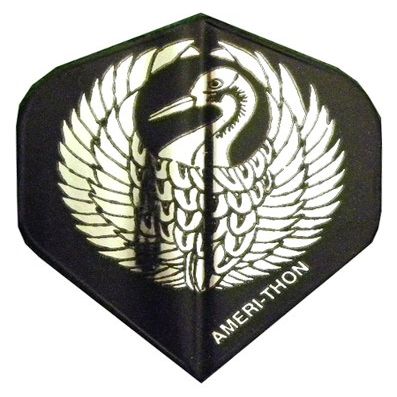 25 Sets #3438 AmeriThon Black/Silver Oriental Bird Dart Flights