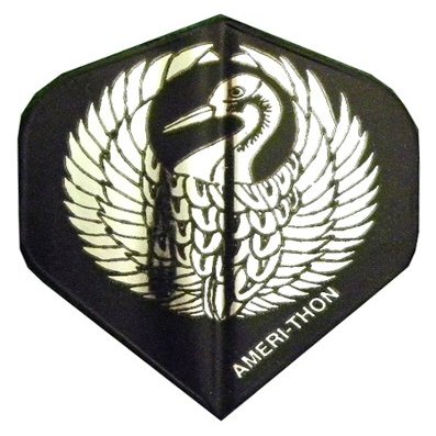 25 Sets #3438 AmeriThon Black/Silver Oriental Bird Dart Flights