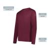 Augusta Sportswear Wicking Long Sleeve Sun Protection Athletic Shirt for Running, Hiking, Fishing, and Outdoor Activities, Maroon, Medium view 4