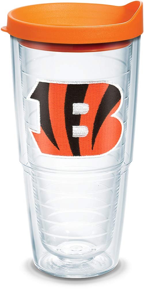 Tervis NFL Cincinnati Bengals - Primary Logo Made in USA Double Walled Insulated Tumbler Travel Cup Keeps Drinks Cold & Hot, 24oz, Classic