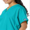 Cherokee Women's V Neck Scrubs Shirt, Teal Blue, Medium view 3