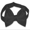 Vesuvio Napoli Men's Dress Vest & BowTie Solid BLACK Color Bow Tie Set for Suit or Tuxedo Small view 3