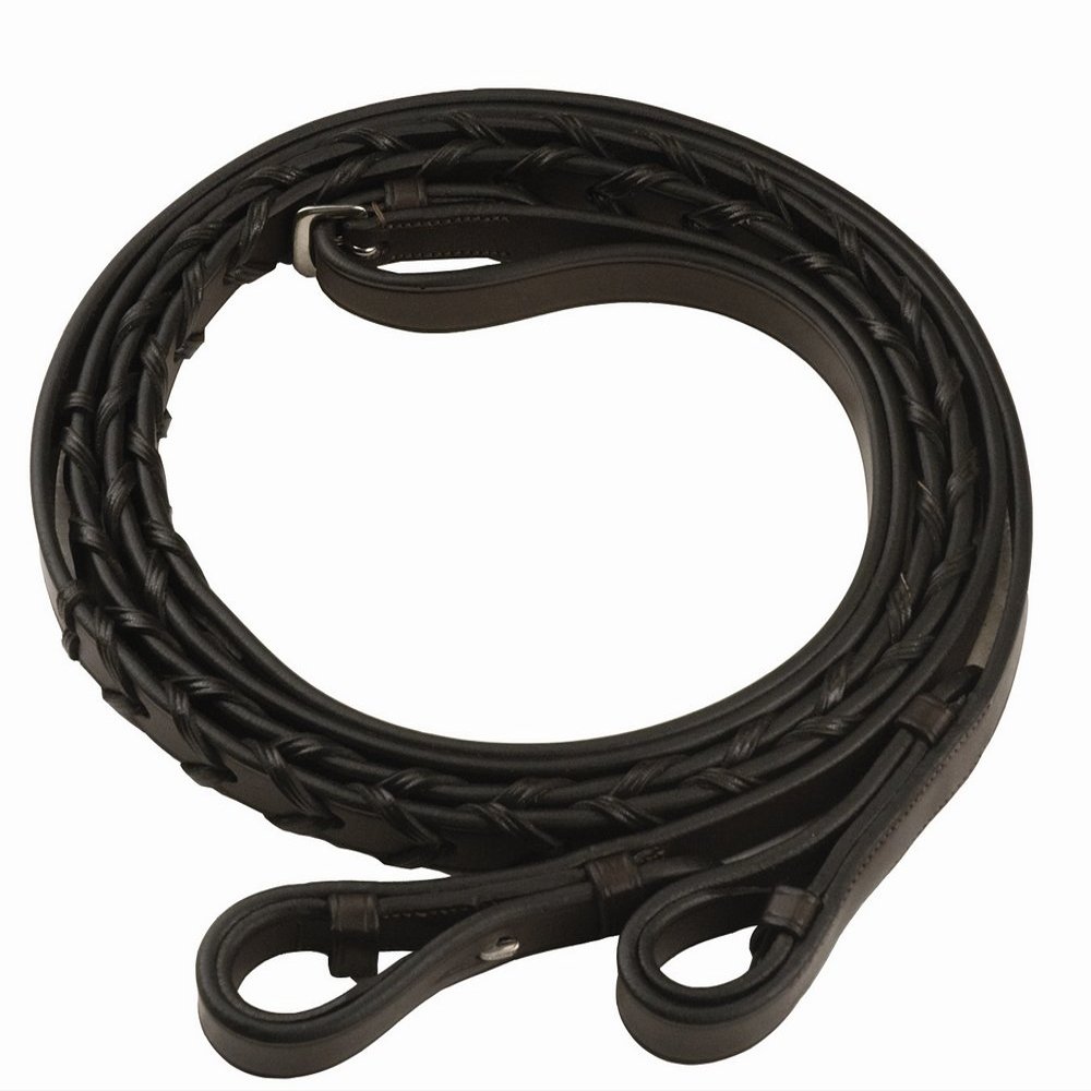 Henri De Rivel Pro X-Long Flat Laced Rein Havana