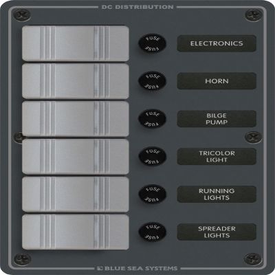 Blue Sea 8053 Slate Gray - 6 Position - Vertical