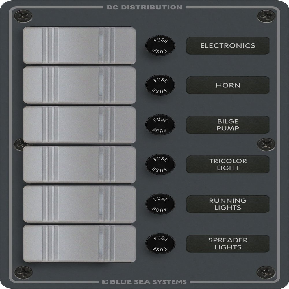 Blue Sea 8053 Slate Gray - 6 Position - Vertical