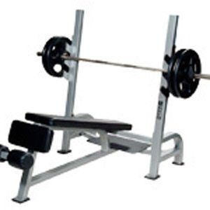 ST Olympic Decline Bench with Gun Racks - Silver