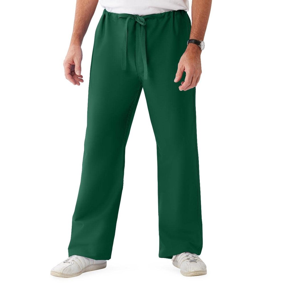 Medline ComfortEase Unisex Reversible Drawstring-Waist Scrub Pants, Evergreen, Size 2XL, Regular Inseam