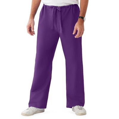 Medline ComfortEase Unisex Reversible Drawstring-Waist Scrub Pants, Rich Purple, Size X-Large, Regular Inseam