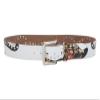 1 1/2 Inch Snap On Rhinestone Tiger Printed Genuine Leather Belt Size: L - 38 view 3