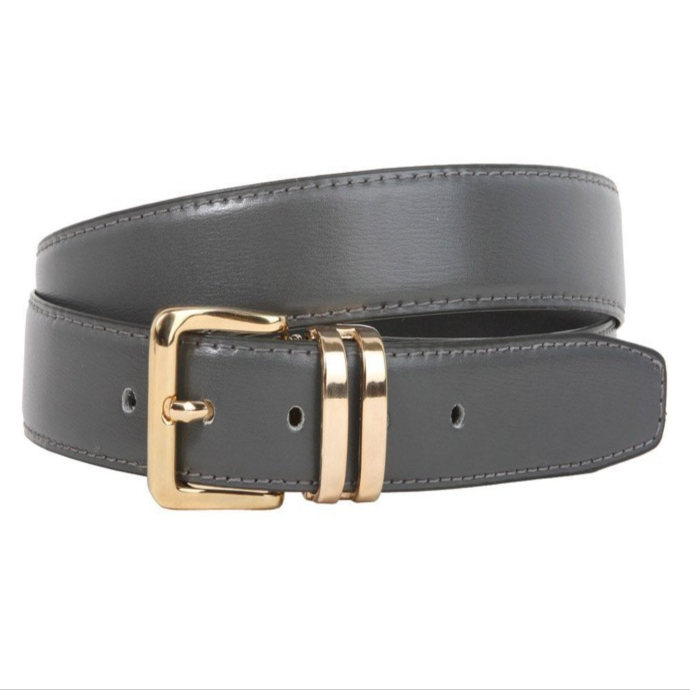 1 1/8 Inch Clamp On Gold One Size Fits All Faux Leather Belt Size: One-size-fits-all Color: Grey