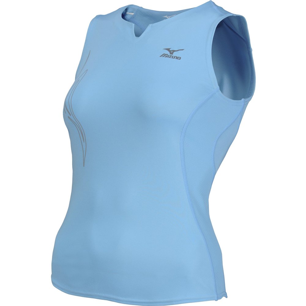 Mizuno Women's Nirvana Sleeveless Running Tee Shirt, Alaskan Blue, Large