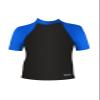 Aeroskin Polypropylene Short Sleeve Shirt with Color Accent, Grippers and Fuzzy Collar (Black/Blue, Kids-3) view 1