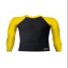 Aeroskin Raglan Long Sleeve Shirt with Color Accent and Fuzzy Collar (Black/Yellow, XXXX-Large) view 1