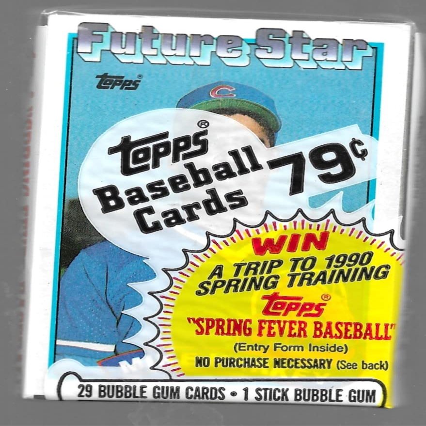 1989 TOPPS BASEBALL CELLO PACKS- sealed w/ 29 stars,rookies (includes HOF players)