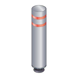 Gorilla Post 48 in. Gray Magnetic Bollard with 2 Red Reflective Stripes, Add On Kit