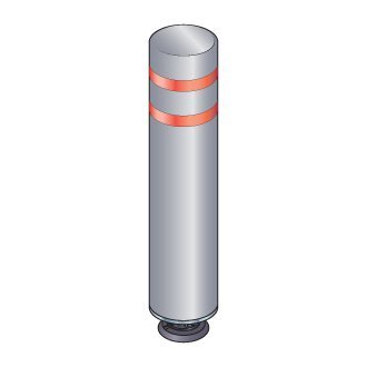 Gorilla Post 48 in. Gray Magnetic Bollard with 2 Red Reflective Stripes, Add On Kit