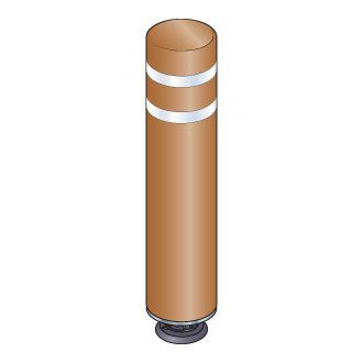 Gorilla Post 48 in. Brown Magnetic Bollard with 2 White Reflective Stripes, Add On Kit