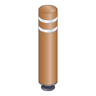 Gorilla Post 48 in. Brown Magnetic Bollard with 2 White Reflective Stripes, Add On Kit