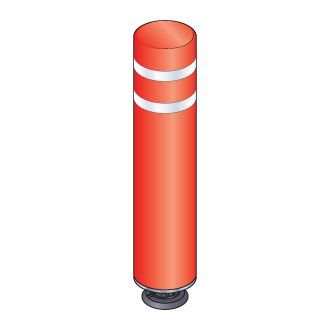 Gorilla Post 48 in. Red Magnetic Bollard with 2 White Reflective Stripes, Add On Kit