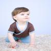 Babysoy Baby Boy Newborn Kimono Tee, Chocolate/Ocean, 6-12 Months view 2