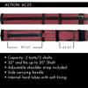 Action 34" Long Pool Cue Hard Carrying Case - Holds 2 Butts & 2 Shafts Separate Molded Tubes Large Zippered Accessory Pockets Adjustable 1" Vinyl Carrying Strap Fits up to 32" Shaft/Butt Burgandy view 4