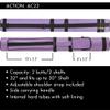 Action 34" Long Pool Cue Hard Carrying Case - Holds 2 Butts & 2 Shafts Separate Molded Tubes Large Zippered Accessory Pockets Adjustable 1" Vinyl Carrying Strap Fits up to 32" Shaft or Butt Purple view 3