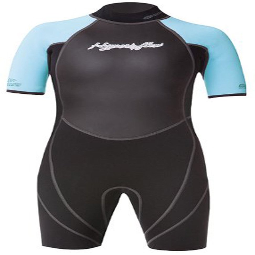 Hyperflex Access Unisex Child's 2mm Back Zip Shorty Wetsuit - Warm, Kid's Springsuit - 4-Way Stretch Neoprene - Adjustable Collar and Flat Lock Construction - 50+ UV Shield. Ages 2 Thru 16