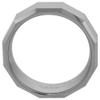 Sabrina Silver Tungsten Carbide 8 mm Faceted Flat Wedding Band Ring Large Square Patterns Beveled Edges size 10 view 2