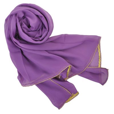 BellyLady Stunning Handmade Chiffon Belly Dance Veil For Practice-Purple