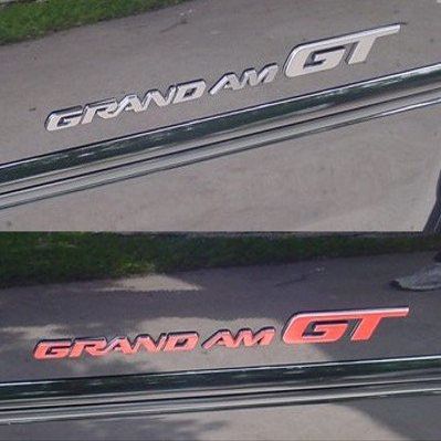 Badge Overlay Decals - 96-05 Grand Am GT - (Color: Reflective Dark Blue)