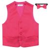 Vesuvio Napoli BOY'S Dress Vest & BOW TIE Solid HOT PINK FUCHSIA Color Bow Tie Set size 10 view 1