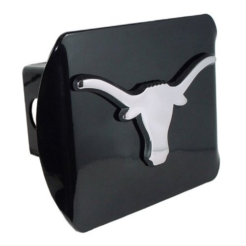 UTX University of Texas Chrome Longhorn Black Hitch Cover