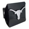 UTX University of Texas Chrome Longhorn Black Hitch Cover view 1