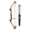 Genesis Original Compound Bow & Arrow Kit- Adjustable Riser, 15"-30" Draw Length, 10-20 lb Draw Weight, All Skill Levels, Draw Hand - Right, Orange view 1