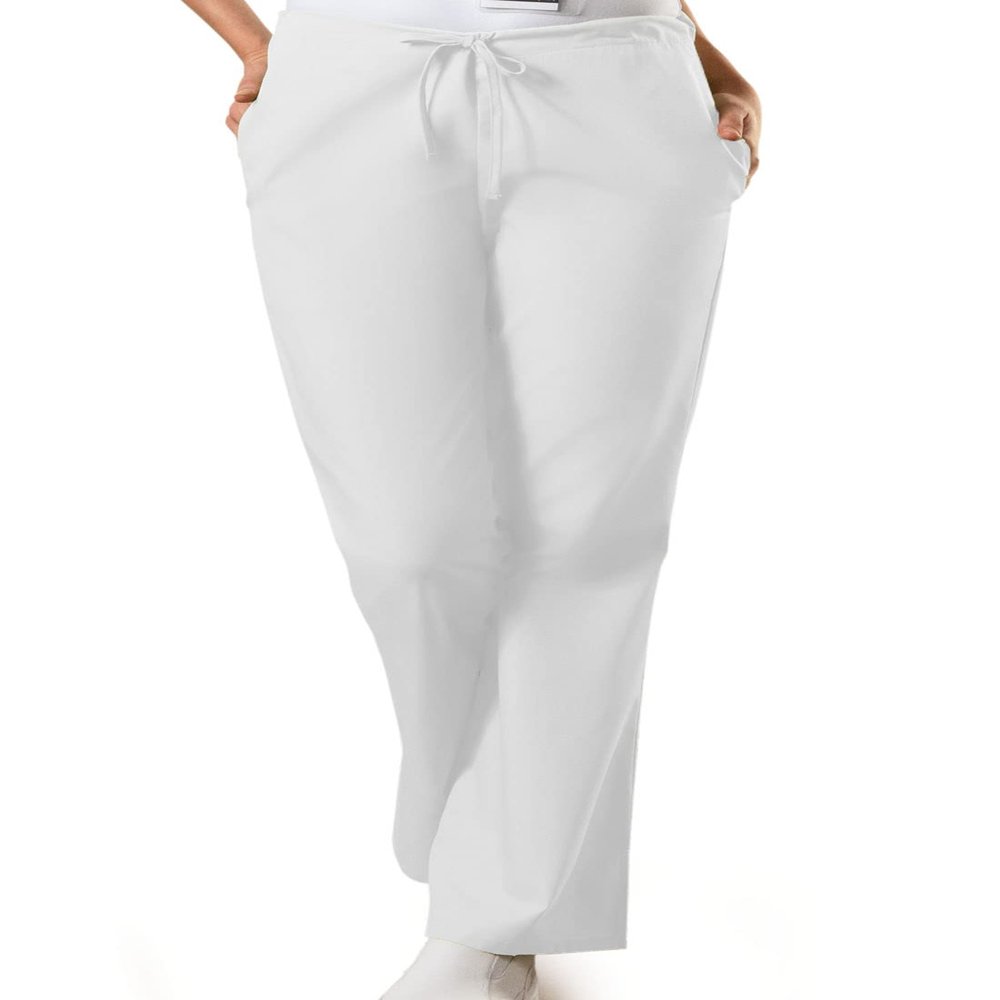 Cherokee Women's Fashionable Flare Leg Drawstring Pant, White, 2X-Large