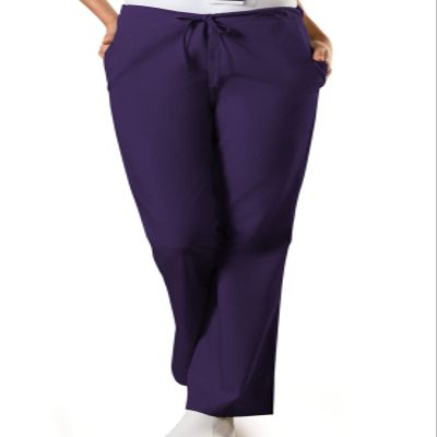 Cherokee Women's Fashionable Flare Leg Drawstring Pant, Eggplant, X-Large